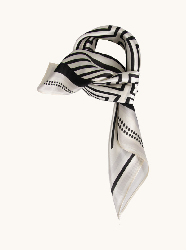 Silk scarf geometric stripes 65cm x 65cm
